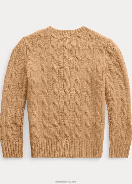 Ralph Lauren lapsed ikooniline kaabliga kootud kašmiirkampsun PR0V5730 uus kaameli melange