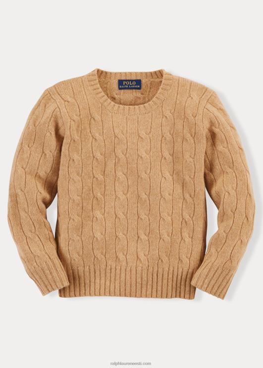 Ralph Lauren lapsed ikooniline kaabliga kootud kašmiirkampsun PR0V5730 uus kaameli melange