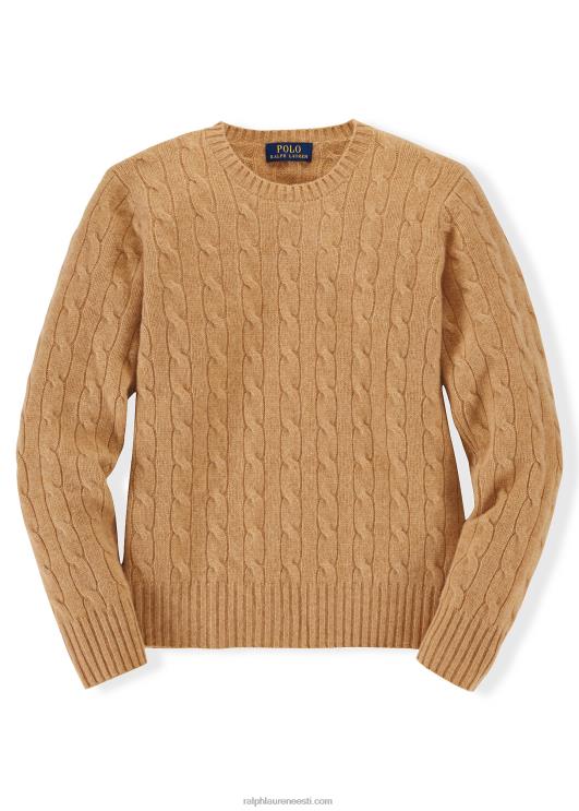 Ralph Lauren lapsed ikooniline kaabliga kootud kašmiirkampsun PR0V6206 uus kaameli melange