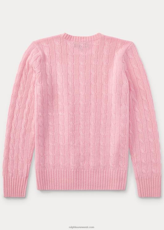 Ralph Lauren lapsed ikooniline kaabliga kootud kašmiirkampsun PR0V6207 karmeli roosa