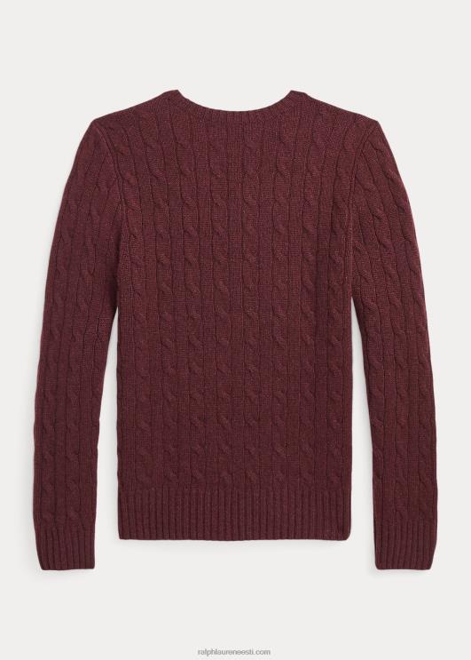 Ralph Lauren lapsed ikooniline kaabliga kootud kašmiirkampsun PR0V6208 laagerdunud veini kanarbik