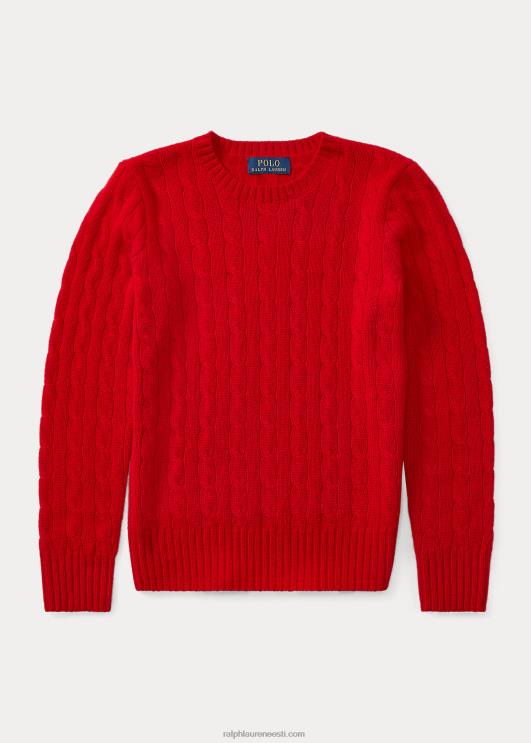 Ralph Lauren lapsed ikooniline kaabliga kootud kašmiirkampsun PR0V6209 Rl 2000 punane