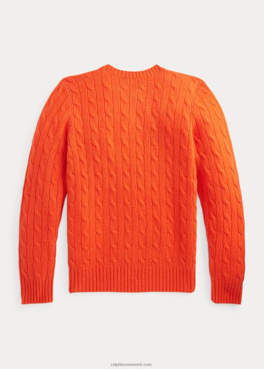 Ralph Lauren lapsed ikooniline kaabliga kootud kašmiirkampsun PR0V6210 aktiivne oranž