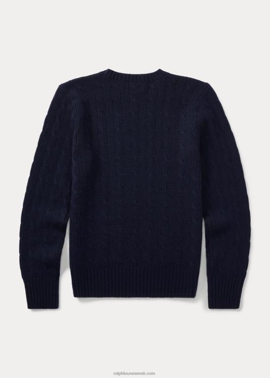 Ralph Lauren lapsed ikooniline kaabliga kootud kašmiirkampsun PR0V6214 rafineeritud merevägi