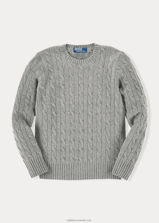 Ralph Lauren lapsed ikooniline kaabliga kootud kašmiirkampsun PR0V6216 keskmine hall kanarbik