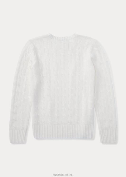 Ralph Lauren lapsed ikooniline kaabliga kootud kašmiirkampsun PR0V6218 soe valge
