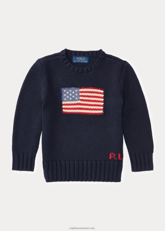 Ralph Lauren lapsed ikooniline lipuga kampsun PR0V5950 jahimeeste merevägi