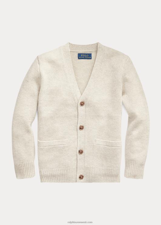 Ralph Lauren lapsed kašmiirist v-kaelusega kardigan PR0V5934 helehall kanarbik