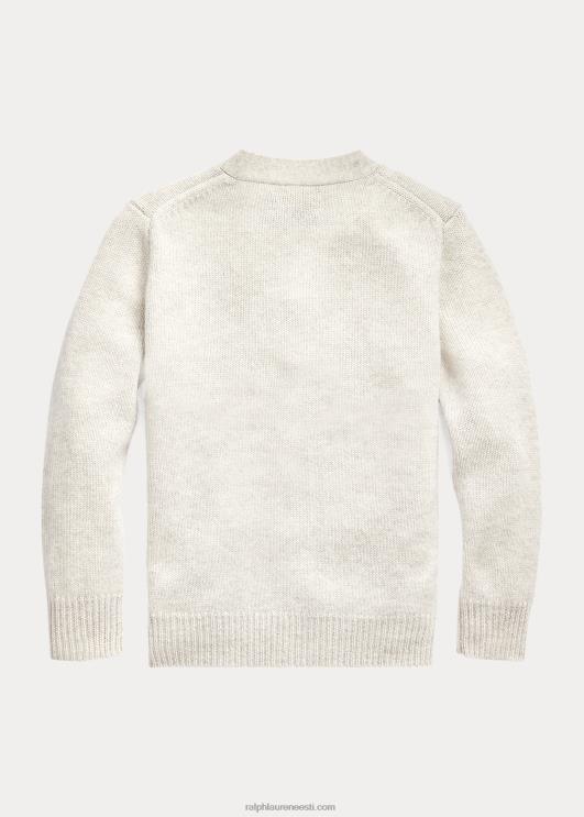 Ralph Lauren lapsed kašmiirist v-kaelusega kardigan PR0V5934 helehall kanarbik
