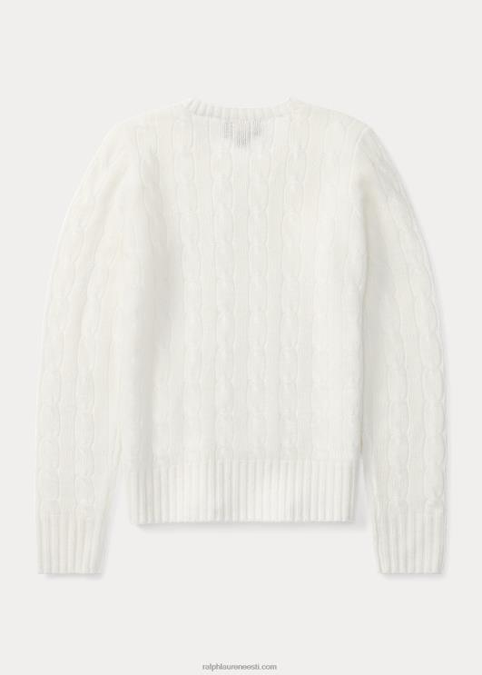 Ralph Lauren lapsed kaabliga kootud kašmiirist kampsun PR0V7193 soe valge