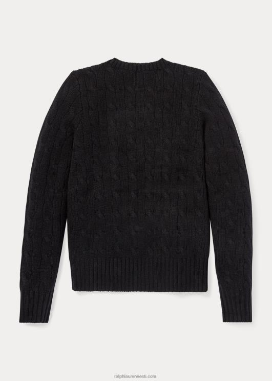 Ralph Lauren lapsed kaabliga kootud kašmiirist kampsun PR0V7194 must