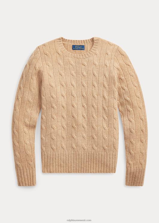 Ralph Lauren lapsed kaabliga kootud kašmiirist kampsun PR0V7196 kaameli melange