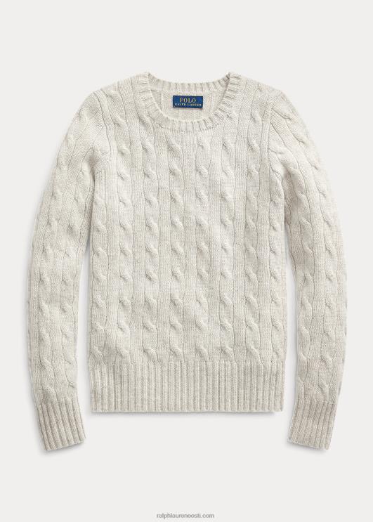 Ralph Lauren lapsed kaabliga kootud kašmiirist kampsun PR0V7198 uus hall kanarbik