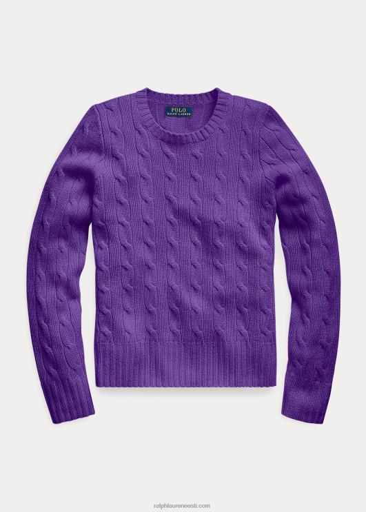 Ralph Lauren lapsed kaabliga kootud kašmiirist kampsun PR0V7202 kuninglik sirel