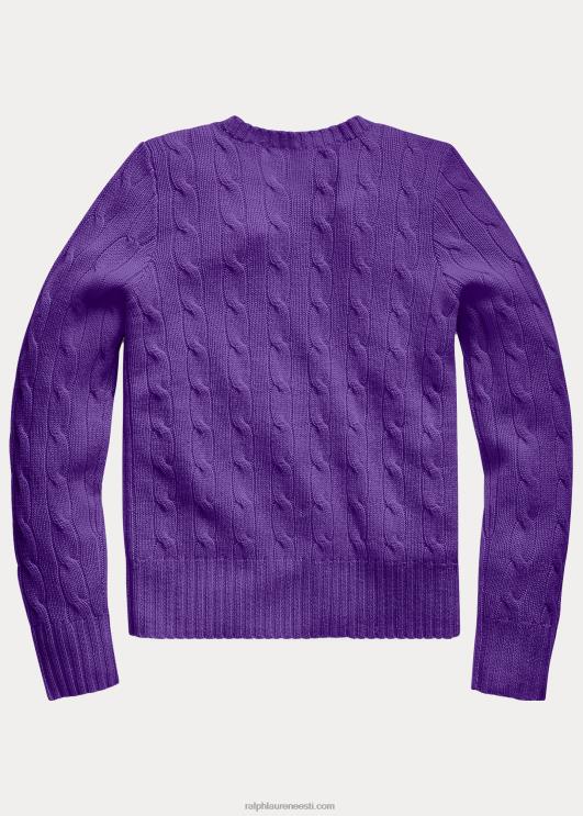 Ralph Lauren lapsed kaabliga kootud kašmiirist kampsun PR0V7202 kuninglik sirel