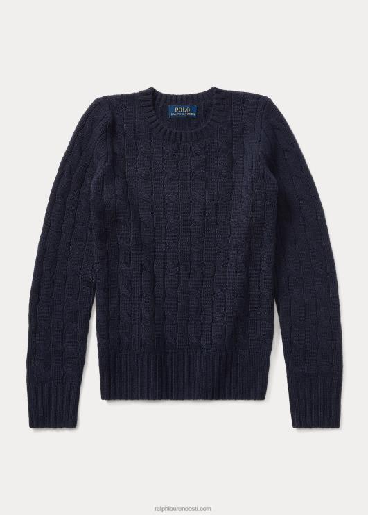 Ralph Lauren lapsed kaabliga kootud kašmiirist kampsun PR0V7203 rafineeritud merevägi