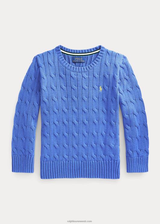 Ralph Lauren lapsed kaabliga kootud puuvillane kampsun PR0V6420 sadamasaar sinine