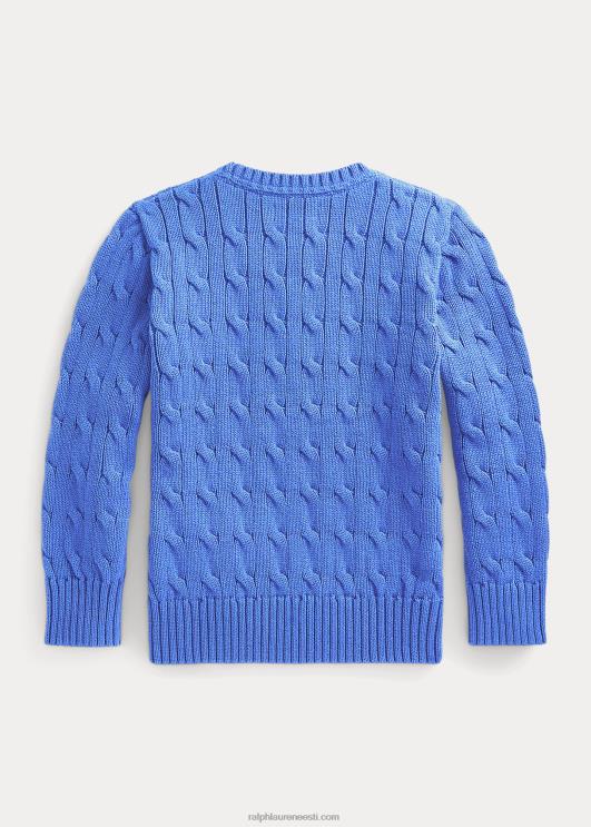 Ralph Lauren lapsed kaabliga kootud puuvillane kampsun PR0V6420 sadamasaar sinine