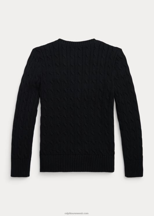 Ralph Lauren lapsed kaabliga kootud puuvillane kampsun PR0V6547 must