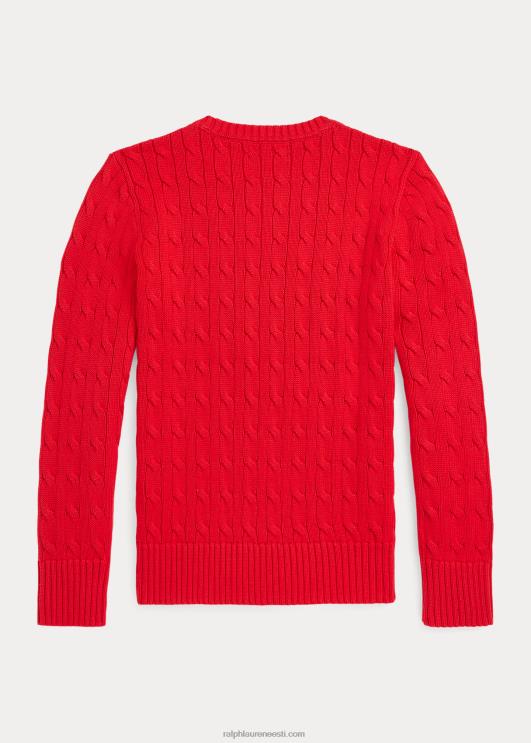 Ralph Lauren lapsed kaabliga kootud puuvillane kampsun PR0V6548 Rl 2000 punane