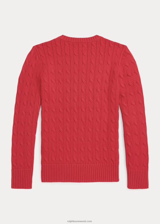Ralph Lauren lapsed kaabliga kootud puuvillane kampsun PR0V6549 tüürpoor punane