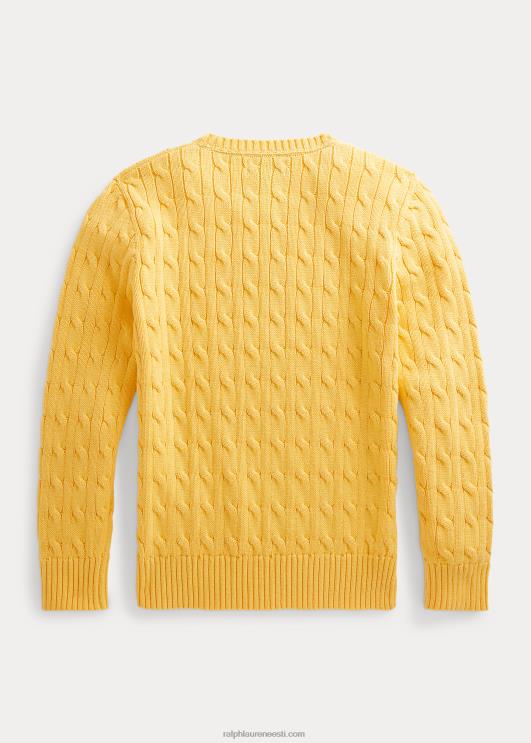 Ralph Lauren lapsed kaabliga kootud puuvillane kampsun PR0V6550 maisi kollane