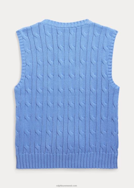 Ralph Lauren lapsed kaabliga kootud puuvillane kampsunvest PR0V6427 sadamasaar sinine