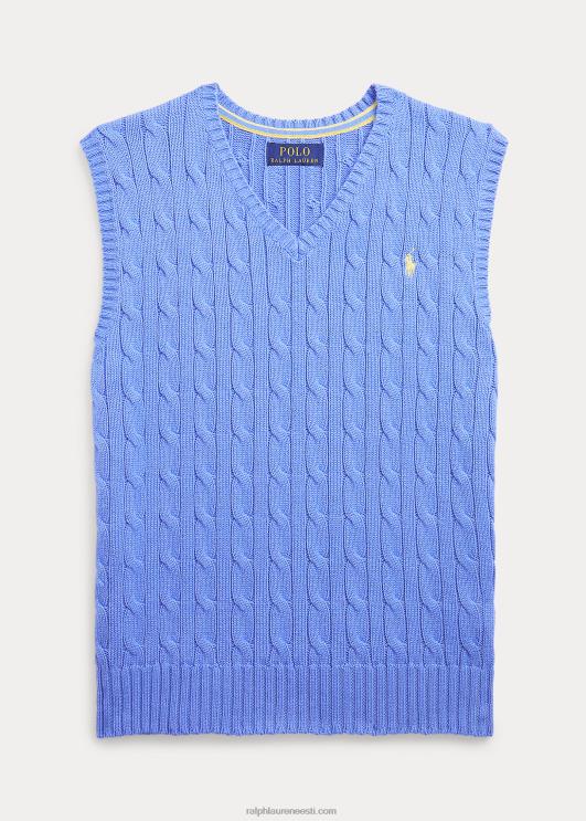 Ralph Lauren lapsed kaabliga kootud puuvillane kampsunvest PR0V6599 sadamasaar sinine