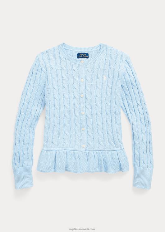 Ralph Lauren lapsed kaabliga kootud puuvillane peplum kardigan PR0V7552 kontorisinine/nevis