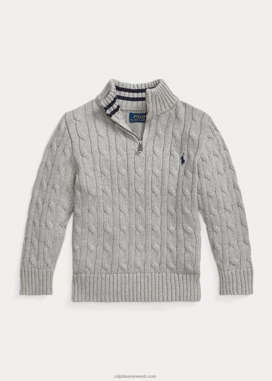 Ralph Lauren lapsed kaabliga kootud puuvillane veerandtõmblukuga kampsun PR0V6510 ja üle kanarbiku