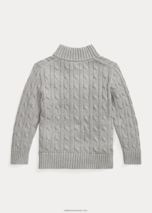 Ralph Lauren lapsed kaabliga kootud puuvillane veerandtõmblukuga kampsun PR0V6510 ja üle kanarbiku