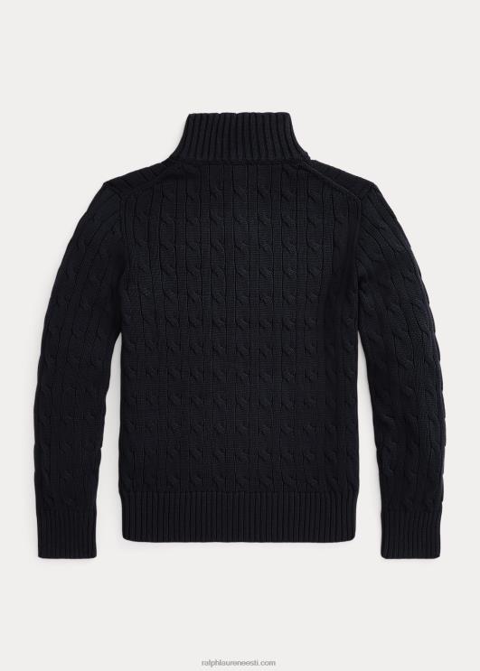 Ralph Lauren lapsed kaabliga kootud puuvillane veerandtõmblukuga kampsun PR0V6651 rl merevägi