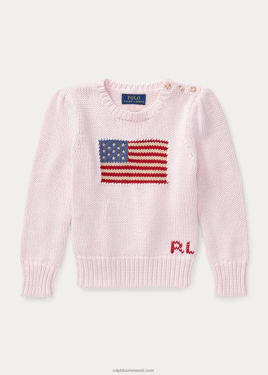 Ralph Lauren lapsed lipuline puuvillane kaelusega kampsun PR0V6795 akaatsia roosa
