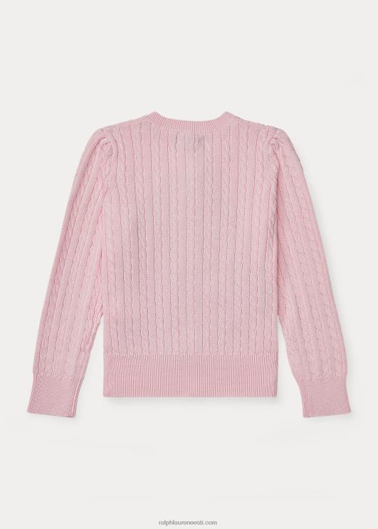 Ralph Lauren lapsed minikaabliga puuvillane kardigan PR0V6935 roosa varjund