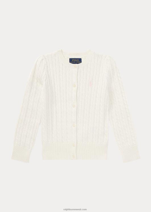 Ralph Lauren lapsed minikaabliga puuvillane kardigan PR0V6938 soe valge