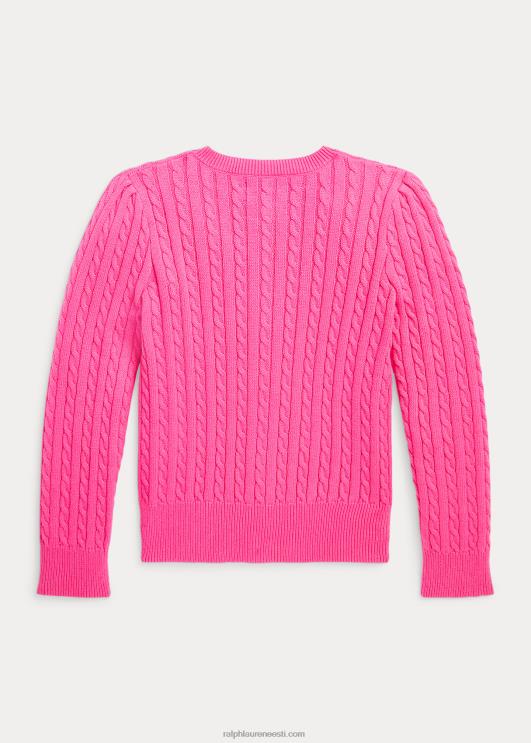 Ralph Lauren lapsed minikaabliga puuvillane kardigan PR0V6939 kõrberoosa