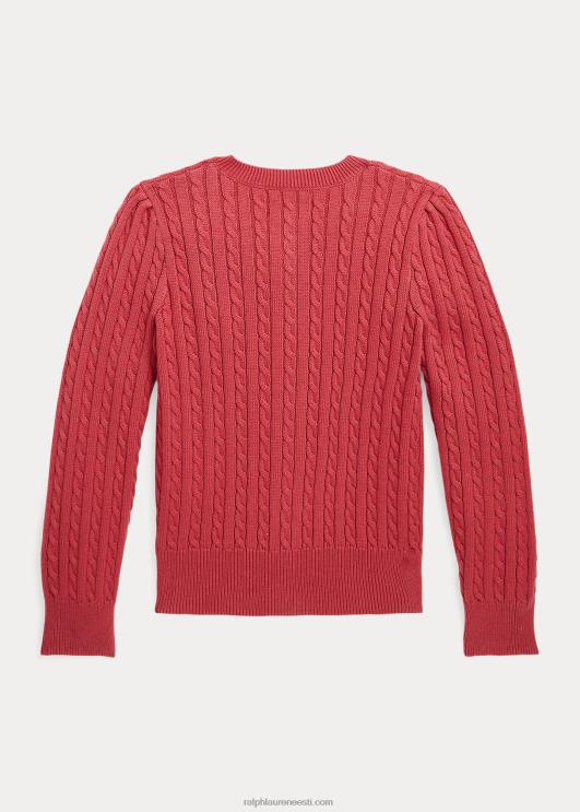 Ralph Lauren lapsed minikaabliga puuvillane kardigan PR0V6940 tšillipipar