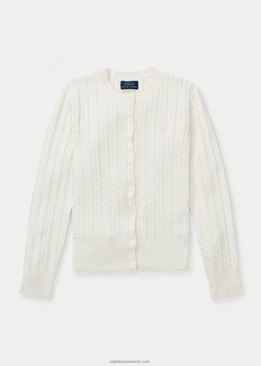 Ralph Lauren lapsed minikaabliga puuvillane kardigan PR0V7243 soe valge