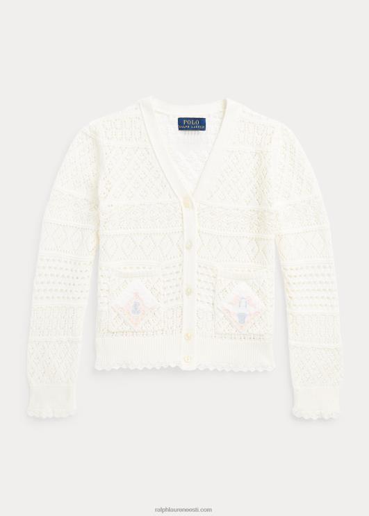 Ralph Lauren lapsed pointelle kootud puuvillane kardigan PR0V6851 nevis