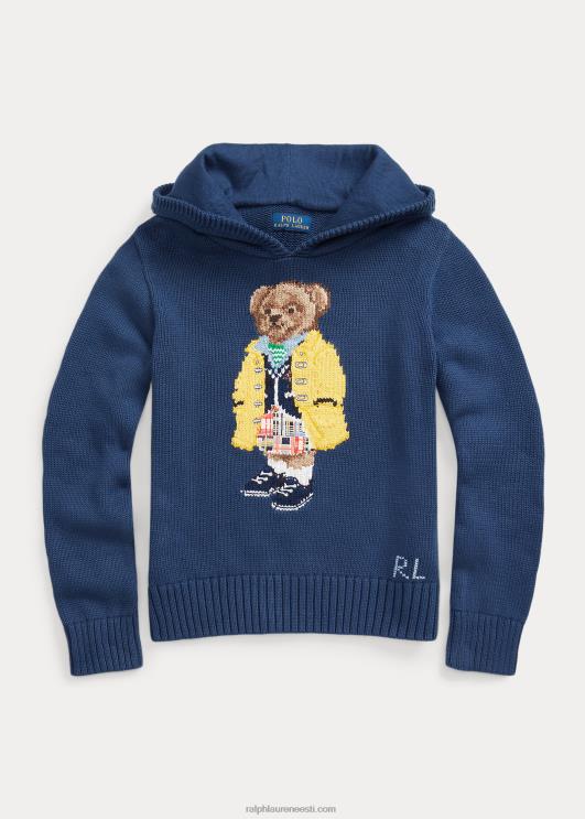 Ralph Lauren lapsed polo karu kapuutsiga puuvillane kampsun PR0V7494 maalähedane sinine