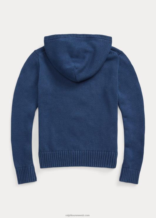 Ralph Lauren lapsed polo karu kapuutsiga puuvillane kampsun PR0V7494 maalähedane sinine