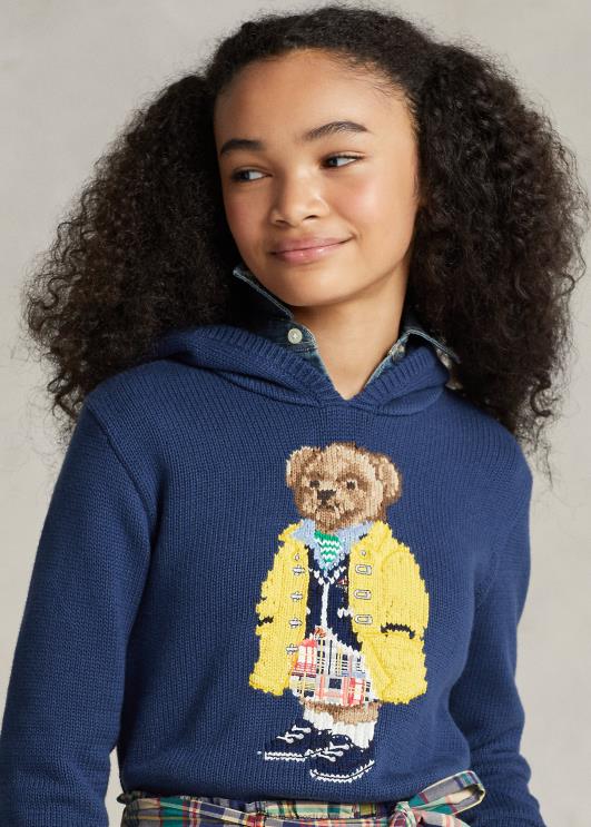 Ralph Lauren lapsed polo karu kapuutsiga puuvillane kampsun PR0V7494 maalähedane sinine