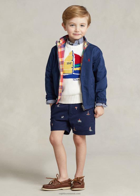 Ralph Lauren lapsed purjekas puuvillane kampsun PR0V5666 tekipesu valge