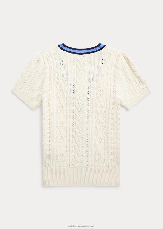 Ralph Lauren lapsed puuvillane lühikeste varrukatega kriketikardigan PR0V7530 kriketikreem multi