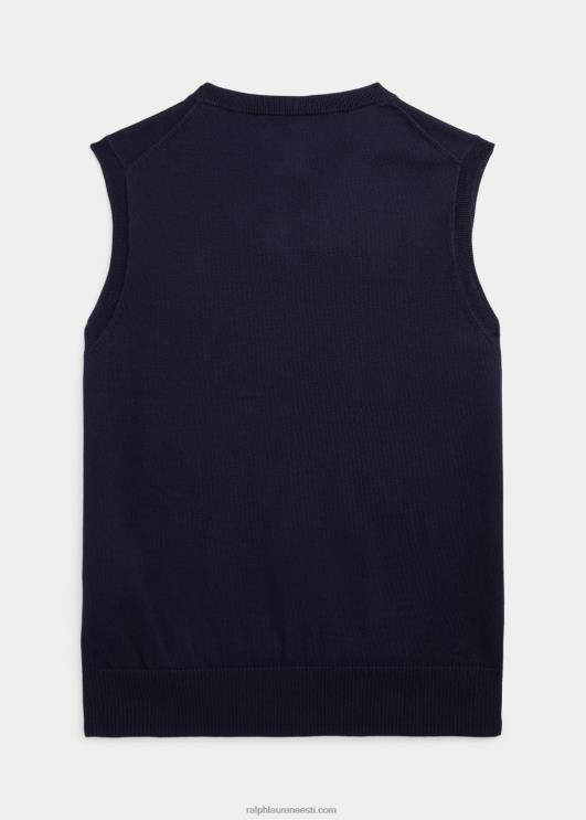 Ralph Lauren lapsed puuvillane v-kaelusega kampsunvest PR0V6239 rl merevägi