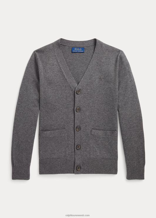 Ralph Lauren lapsed puuvillane v-kaelusega kardigan PR0V6241 keskmine hall kanarbik