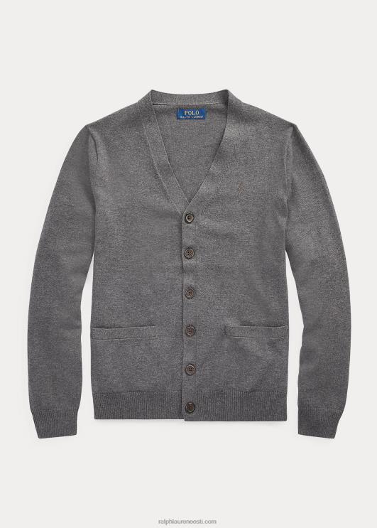 Ralph Lauren lapsed puuvillane v-kaelusega kardigan PR0V6300 keskmine hall kanarbik