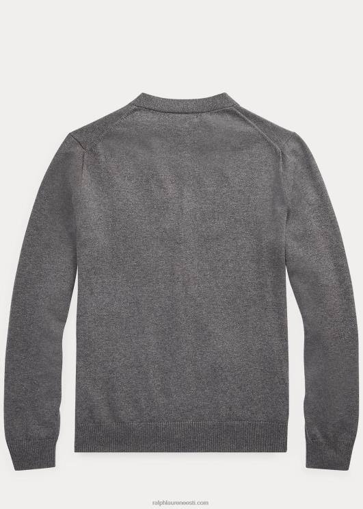 Ralph Lauren lapsed puuvillane v-kaelusega kardigan PR0V6300 keskmine hall kanarbik