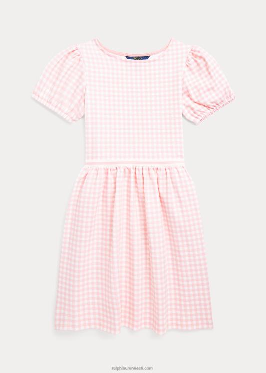Ralph Lauren lapsed gingham ponte kleit PR0V7535 roosa hõlmik