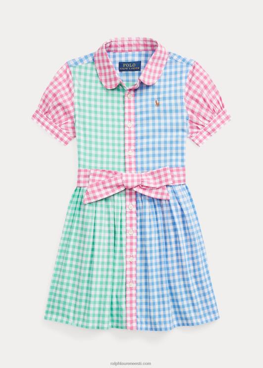 Ralph Lauren lapsed hõlmikpuuvillasest popliinist särkkleit PR0V7344 sinine/valge multi